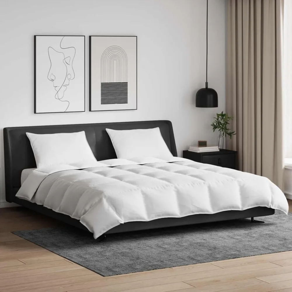 Dekbed Set met kussen 3 pcs Wit Donsveertjes>vidaXL Outlet