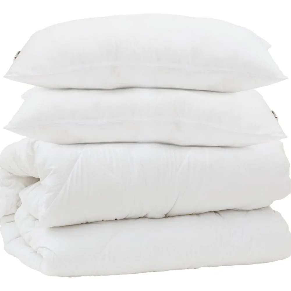 Dekbed Set met kussen 3 pcs Wit Microfiber en Dons Feather>vidaXL Clearance