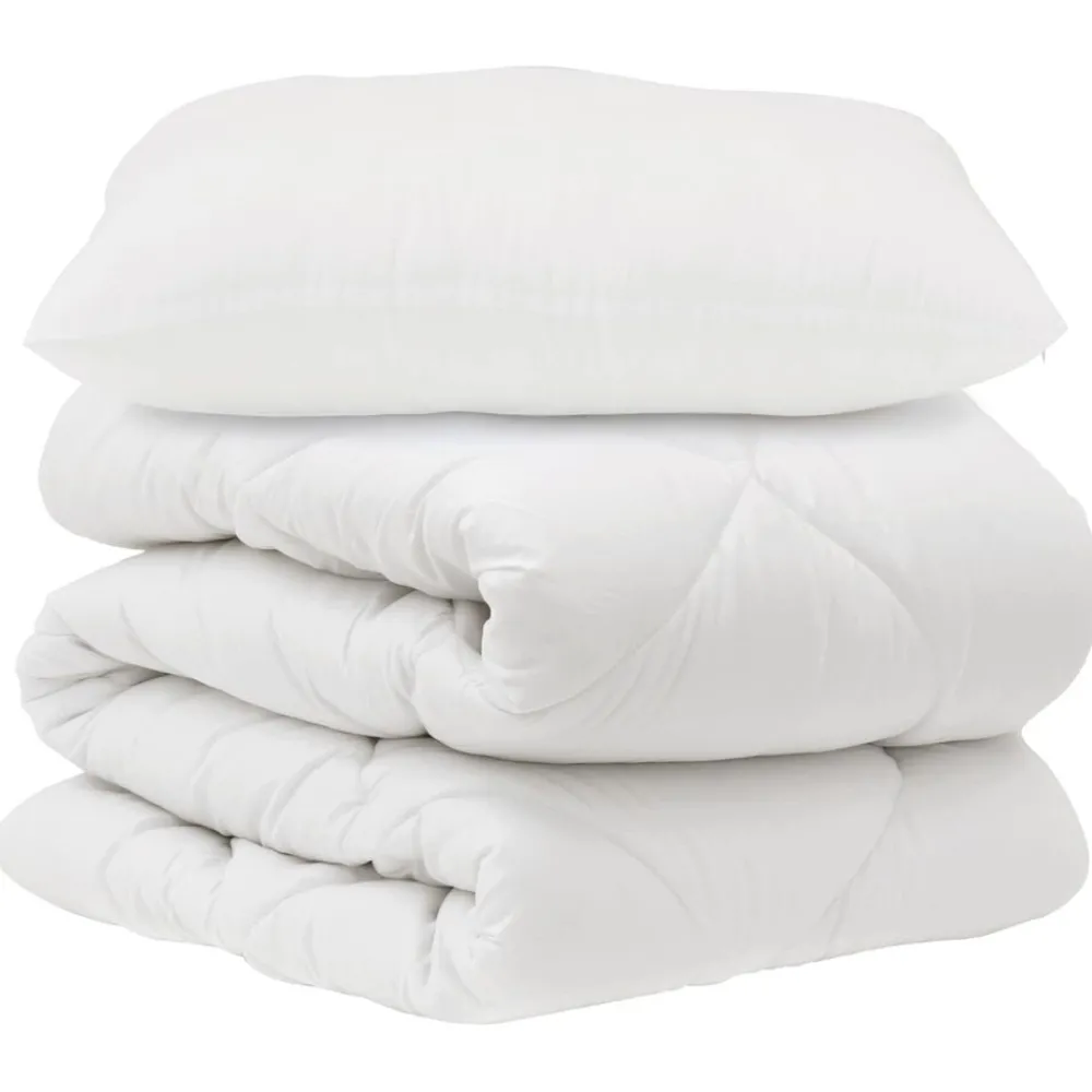 Linnengoed*vidaXL Dekbed Set met kussen 2 pcs Wit Microvezel