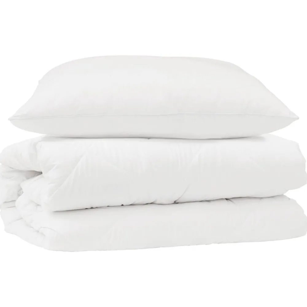 Linnengoed*vidaXL Dekbed Set met kussen 2 pcs Wit Microfibre