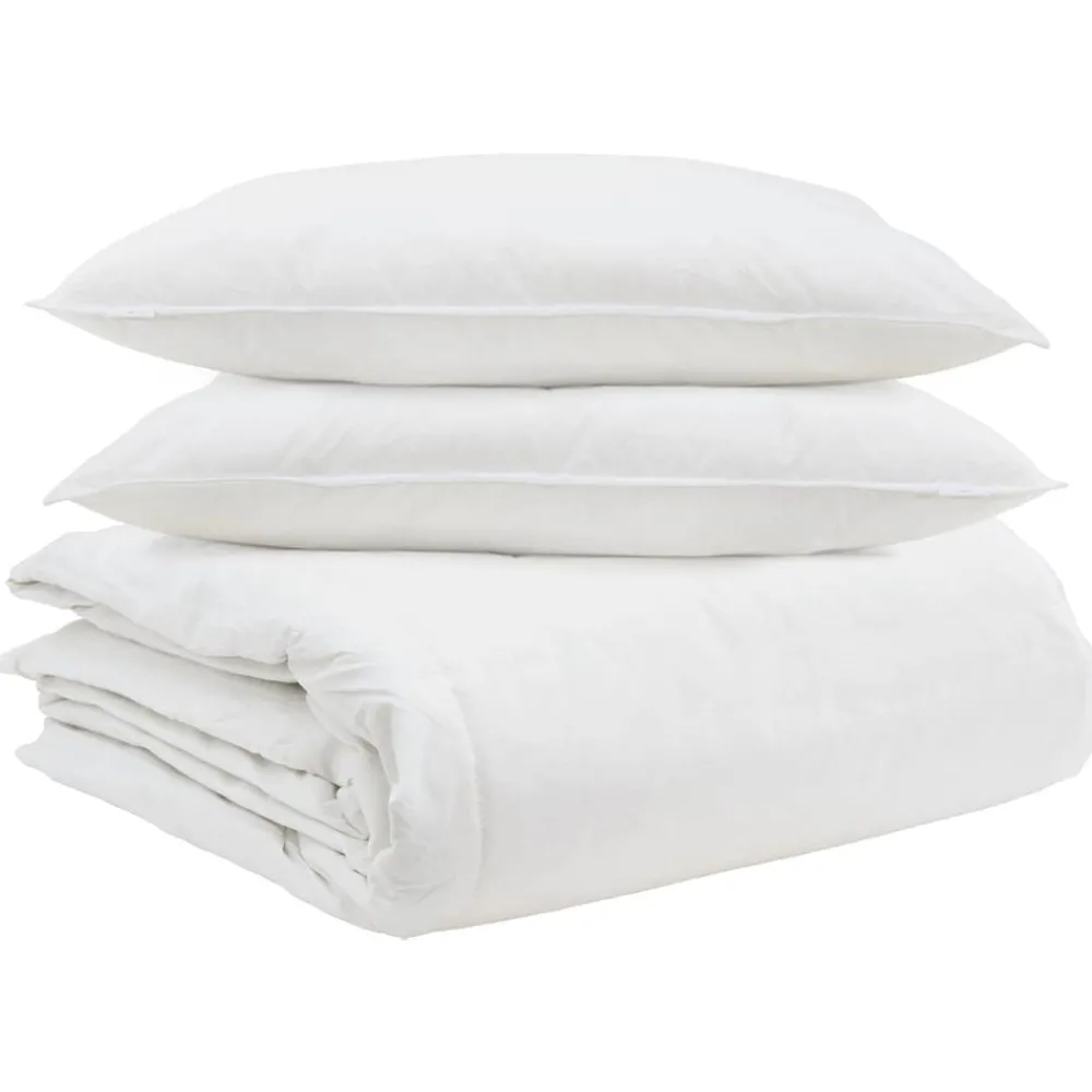 Dekbed Set met kussen 3 pcs Wit Donsveertjes>vidaXL Hot
