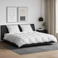 Linnengoed*vidaXL Dekbed Set met kussen 3 pcs Wit Donsveertjes