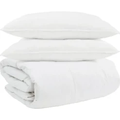 Dekbed Set met kussen 3 pcs Wit Donsveertjes>vidaXL