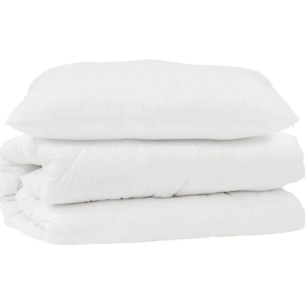 Dekbed Set met kussen 2 pcs Wit Microfibre>vidaXL Clearance