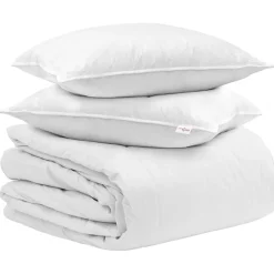 Linnengoed*vidaXL Dekbed Set met kussen 3 pcs Wit Donsveertjes