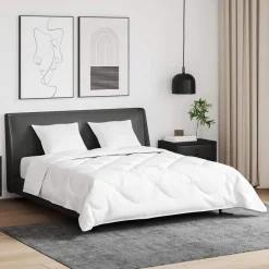 Linnengoed*vidaXL Dekbed Set met kussen 3 pcs Wit Donsveertjes