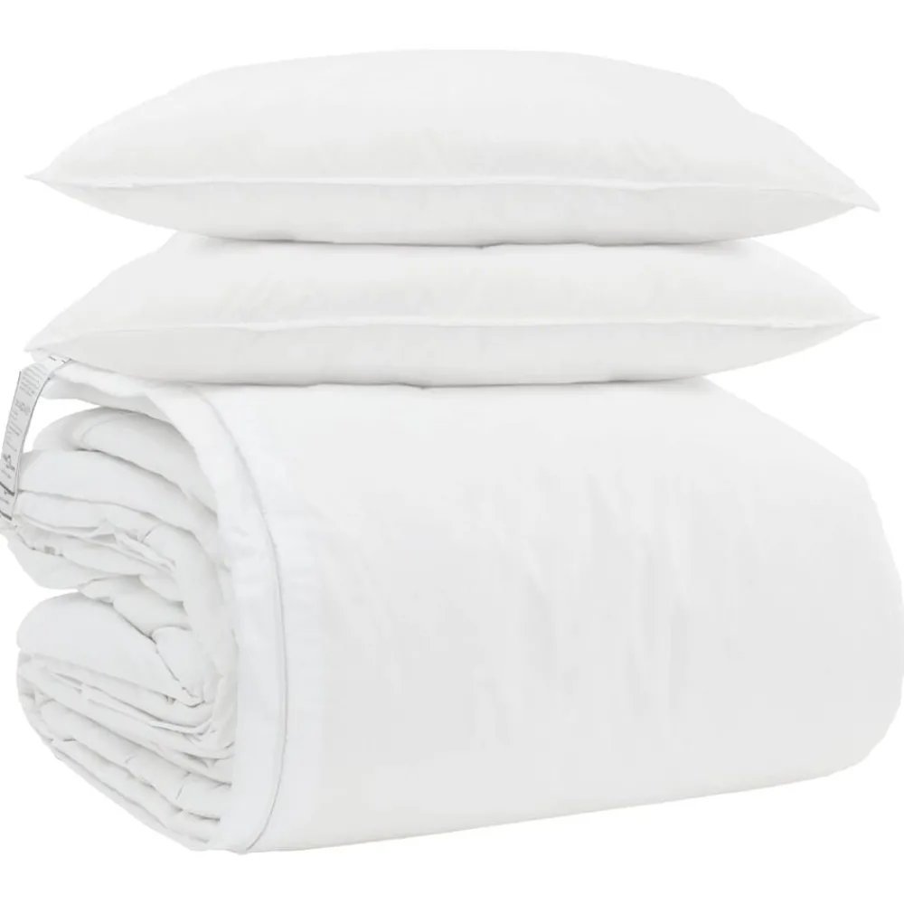 Linnengoed*vidaXL Dekbed Set met kussen 3 pcs Wit Donsveertjes