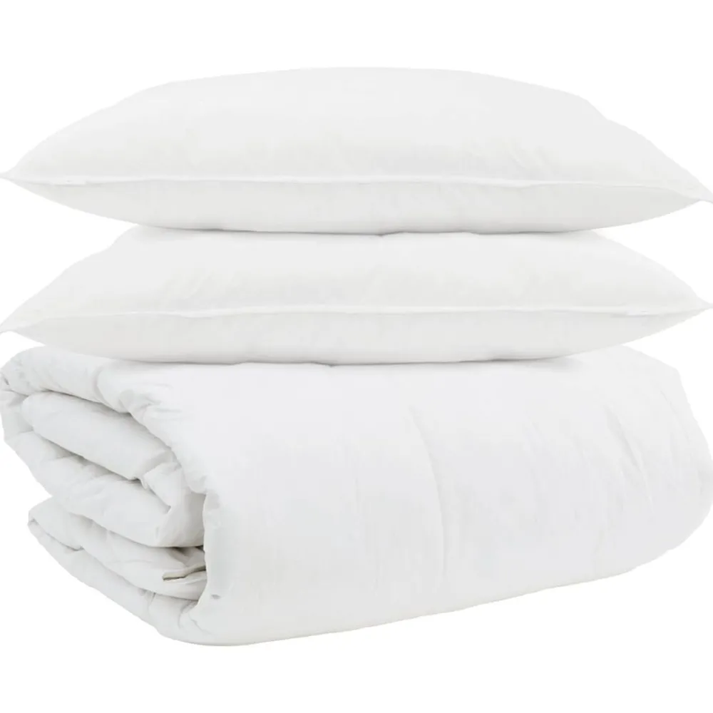Dekbed Set met kussen 3 pcs Wit Donsveertjes>vidaXL Online