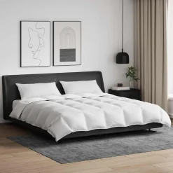 Linnengoed*vidaXL Dekbed Set met kussen 3 pcs Wit Donsveertjes