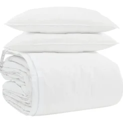 Linnengoed*vidaXL Dekbed Set met kussen 3 pcs Wit Donsveertjes