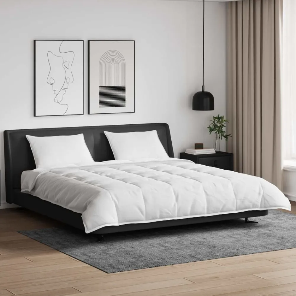 Linnengoed*vidaXL Dekbed Set met kussen 3 pcs Wit Donsveertjes
