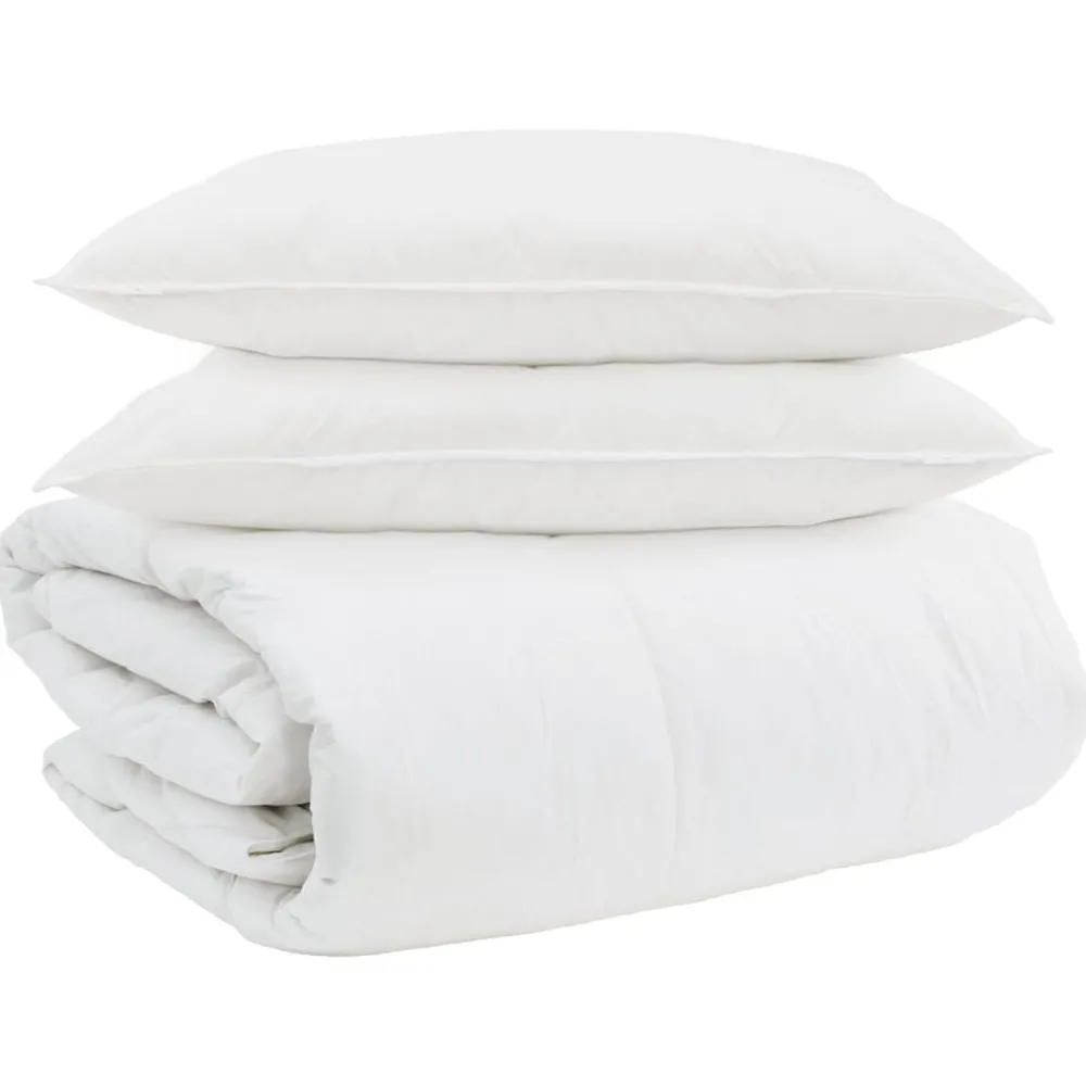 Dekbed Set met kussen 3 pcs Wit Donsveertjes>vidaXL Best