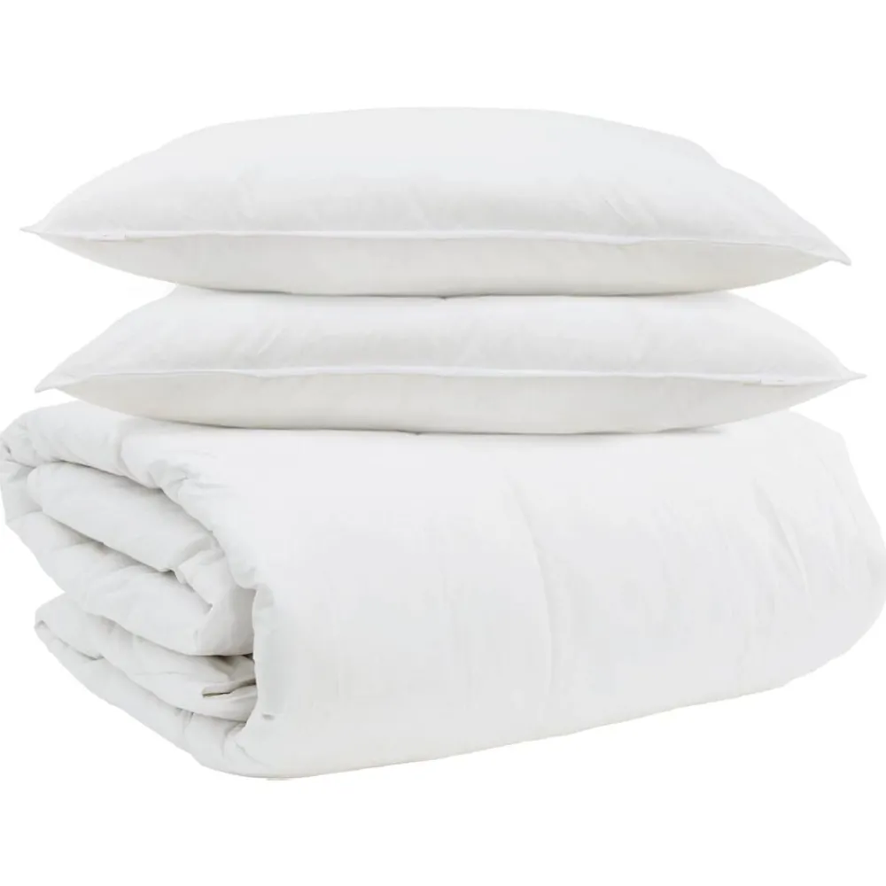 Dekbed Set met kussen 3 pcs Wit Donsveertjes>vidaXL Online