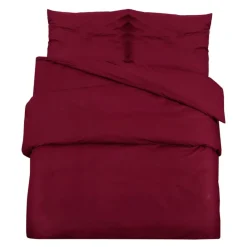 Linnengoed*vidaXL Dekbedovertrekset 140x200 cm katoen bordeaux Rood