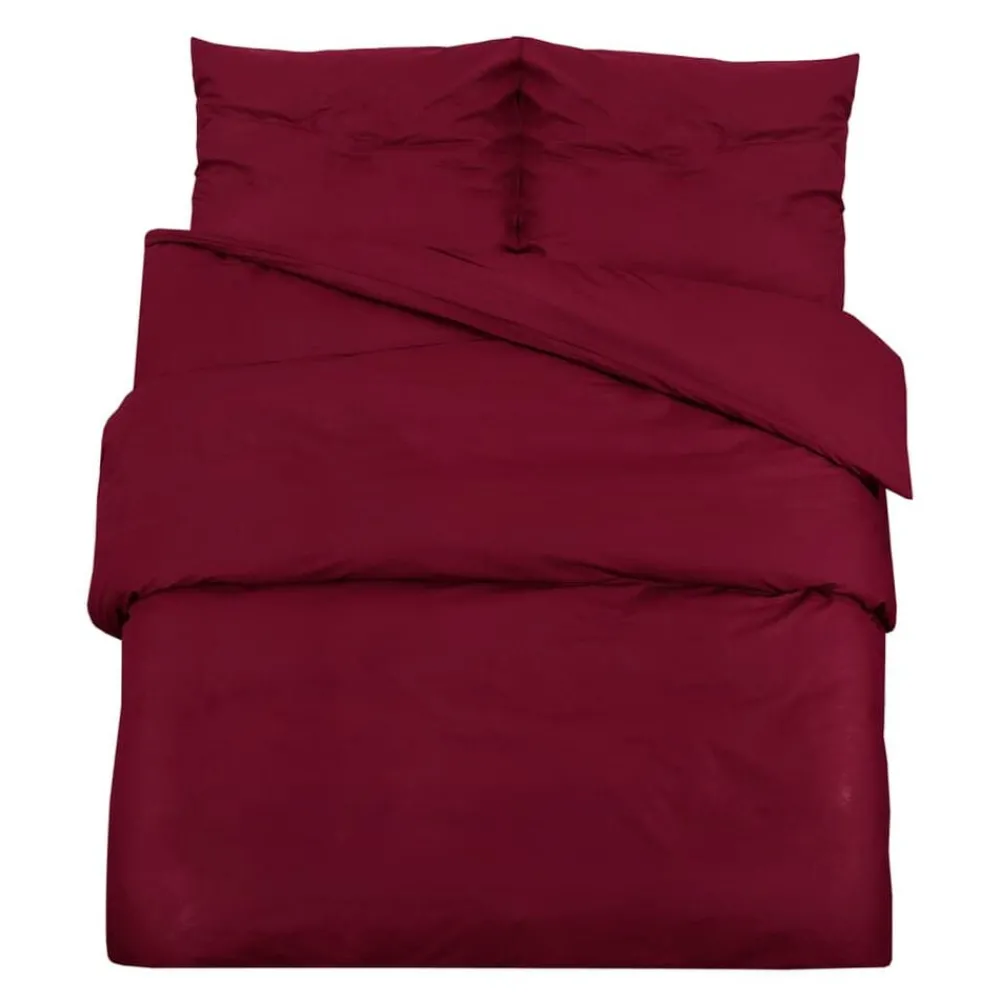 Linnengoed*vidaXL Dekbedovertrekset 140x200 cm katoen bordeaux Rood