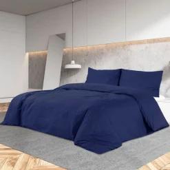 Dekbedovertrekset 140x200 cm microvezel marine>vidaXL Sale
