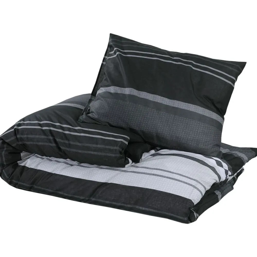 Dekbedovertrekset 140x200 cm katoen zwart en wit>vidaXL Outlet