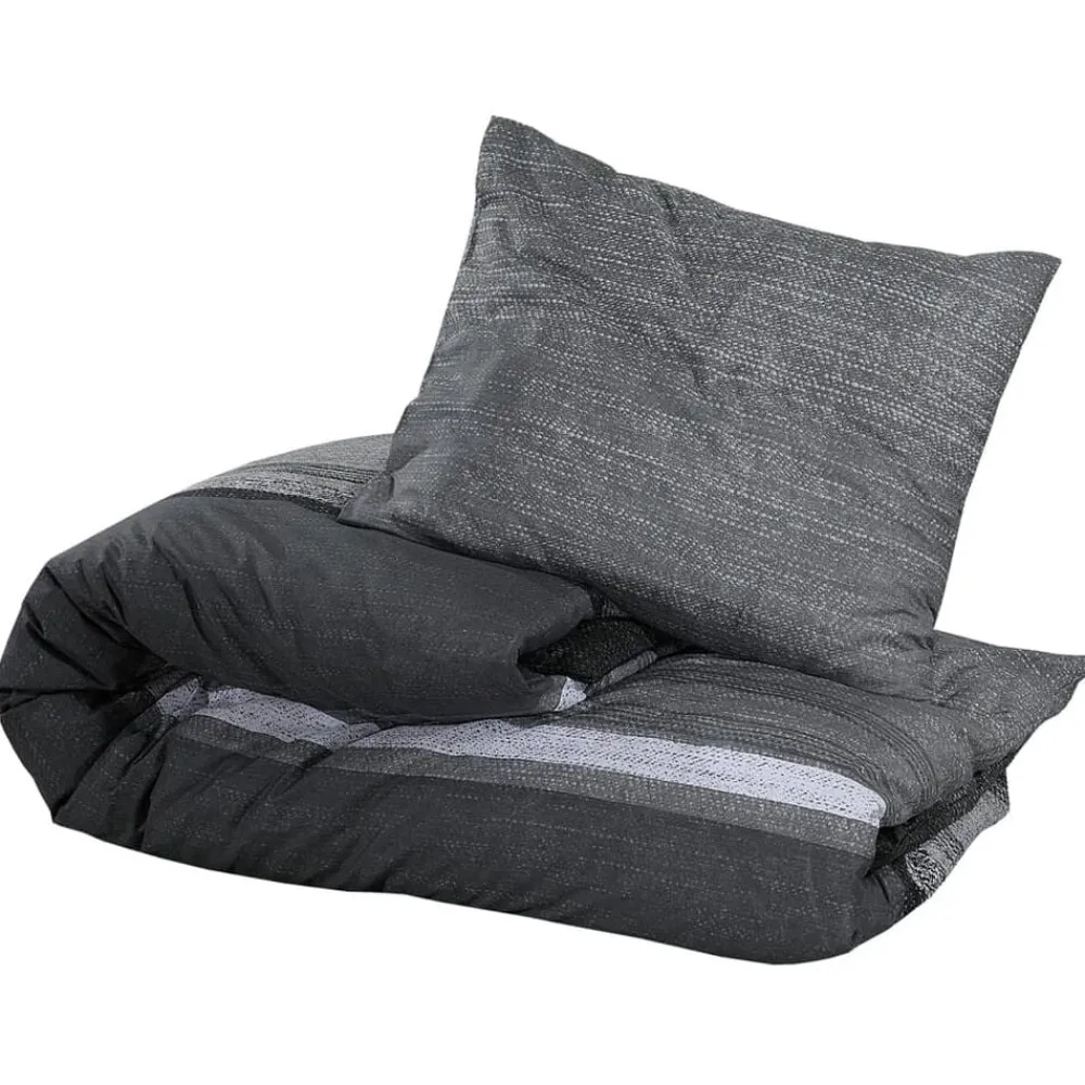 Dekbedovertrekset 140x200 cm katoen donkergrijs>vidaXL Discount