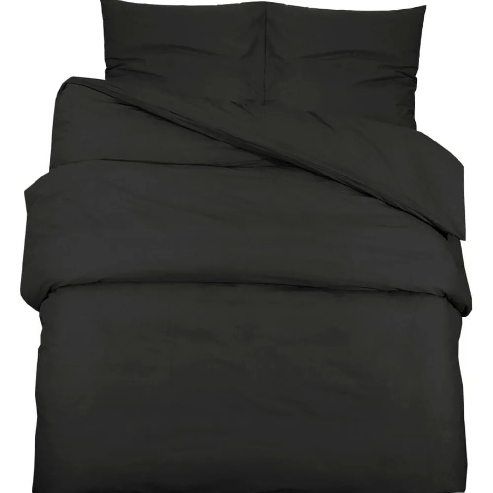 Linnengoed*vidaXL Dekbedovertrekset lichtgewicht 140x200 cm microvezel Zwart