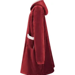 Deken hoodie Bordeaux Rood M Fleece en Flanel><noscript><img width=