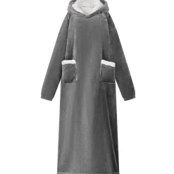 Kleding & Accessoires*vidaXL Deken hoodie M Fleece en Flanel Donkergrijs