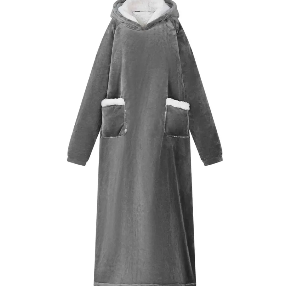 Kleding & Accessoires*vidaXL Deken hoodie M Fleece en Flanel Donkergrijs