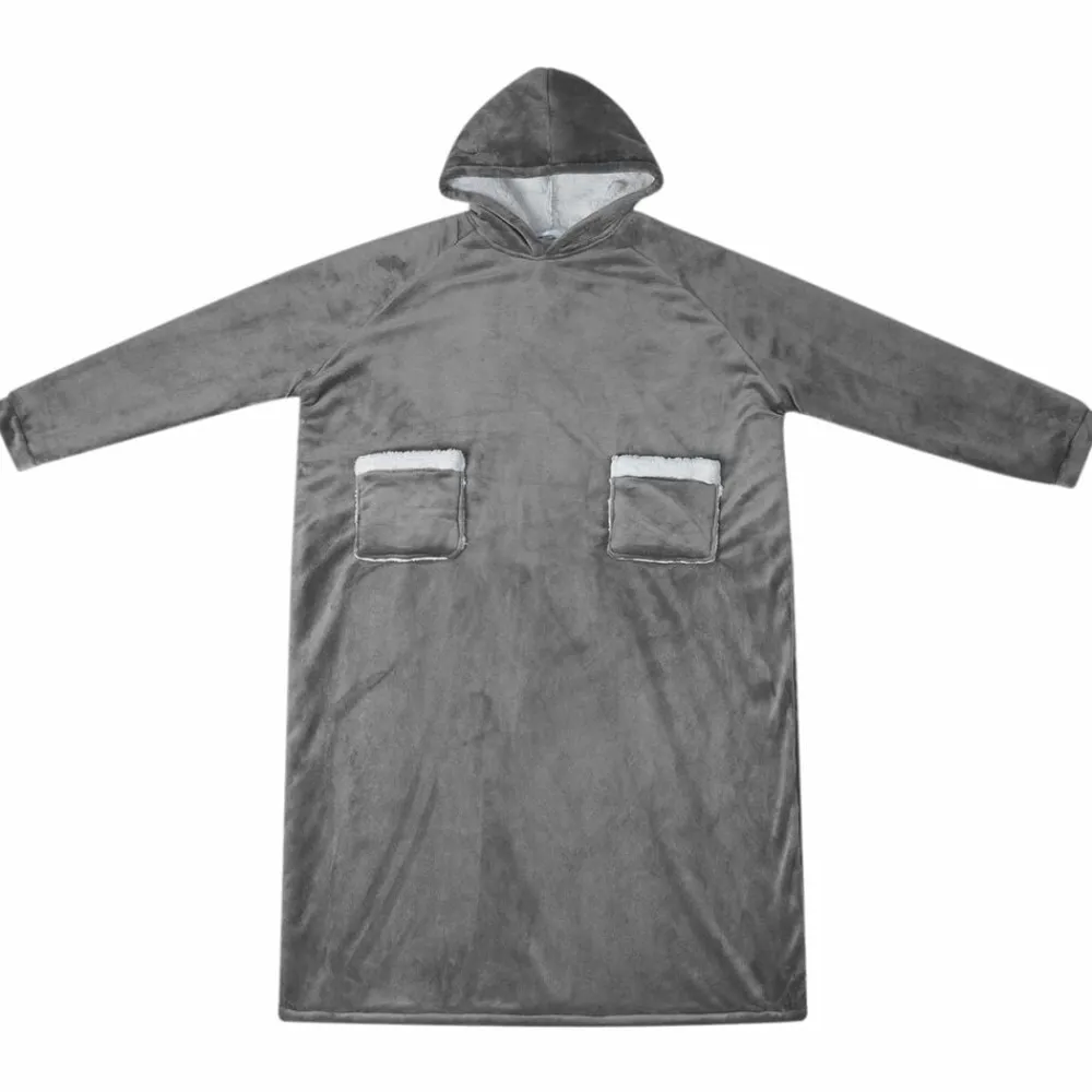 Kleding & Accessoires*vidaXL Deken hoodie M Fleece en Flanel Donkergrijs