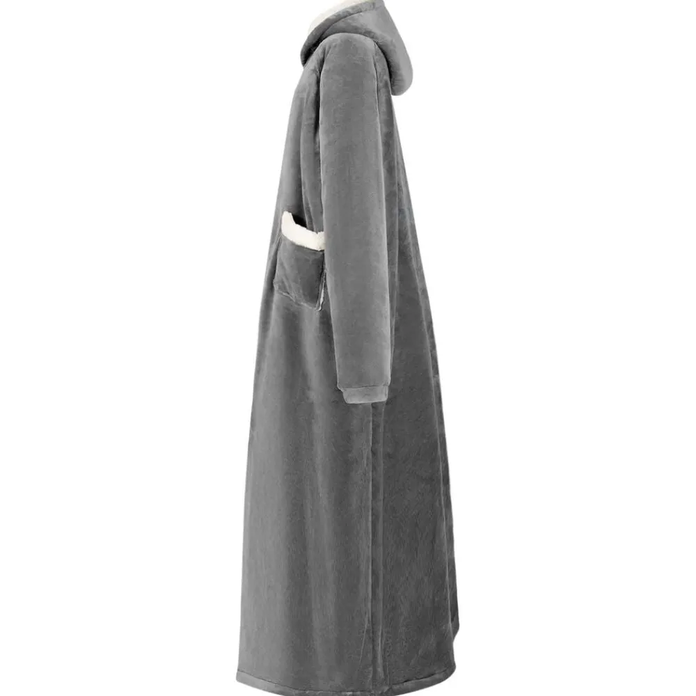 Kleding & Accessoires*vidaXL Deken hoodie M Fleece en Flanel Donkergrijs