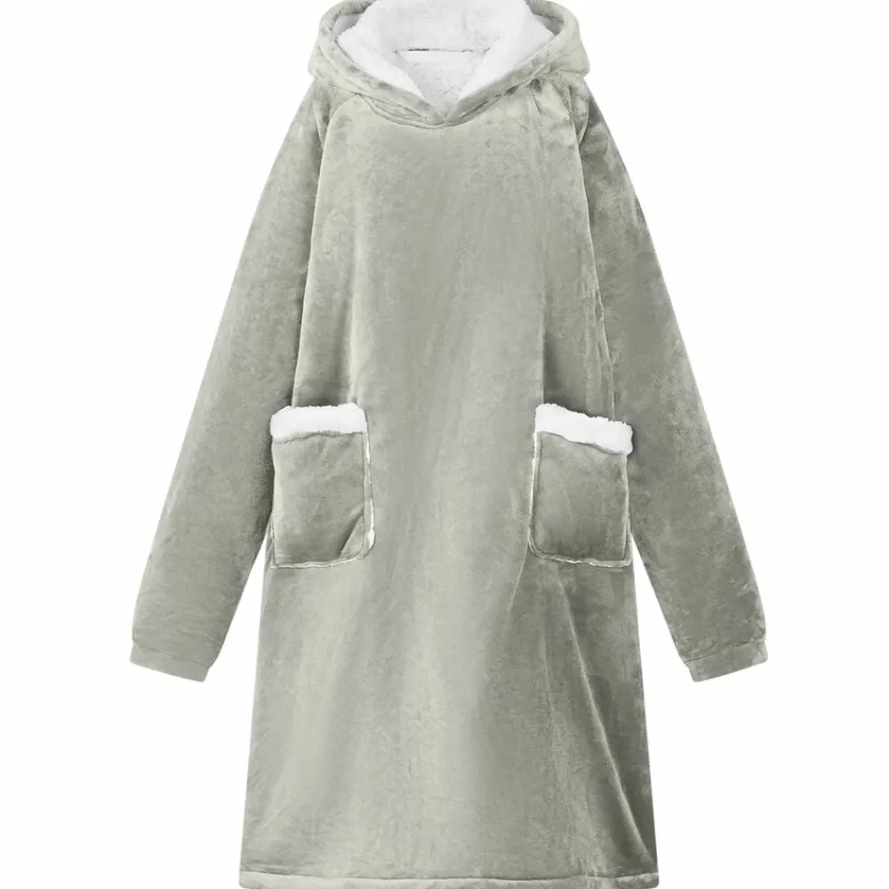 Kleding & Accessoires*vidaXL Deken hoodie M Fleece en Flanel Grijs