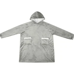 Kleding & Accessoires*vidaXL Deken hoodie M Fleece en Flanel Grijs