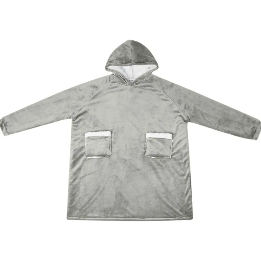 Kleding & Accessoires*vidaXL Deken hoodie M Fleece en Flanel Grijs