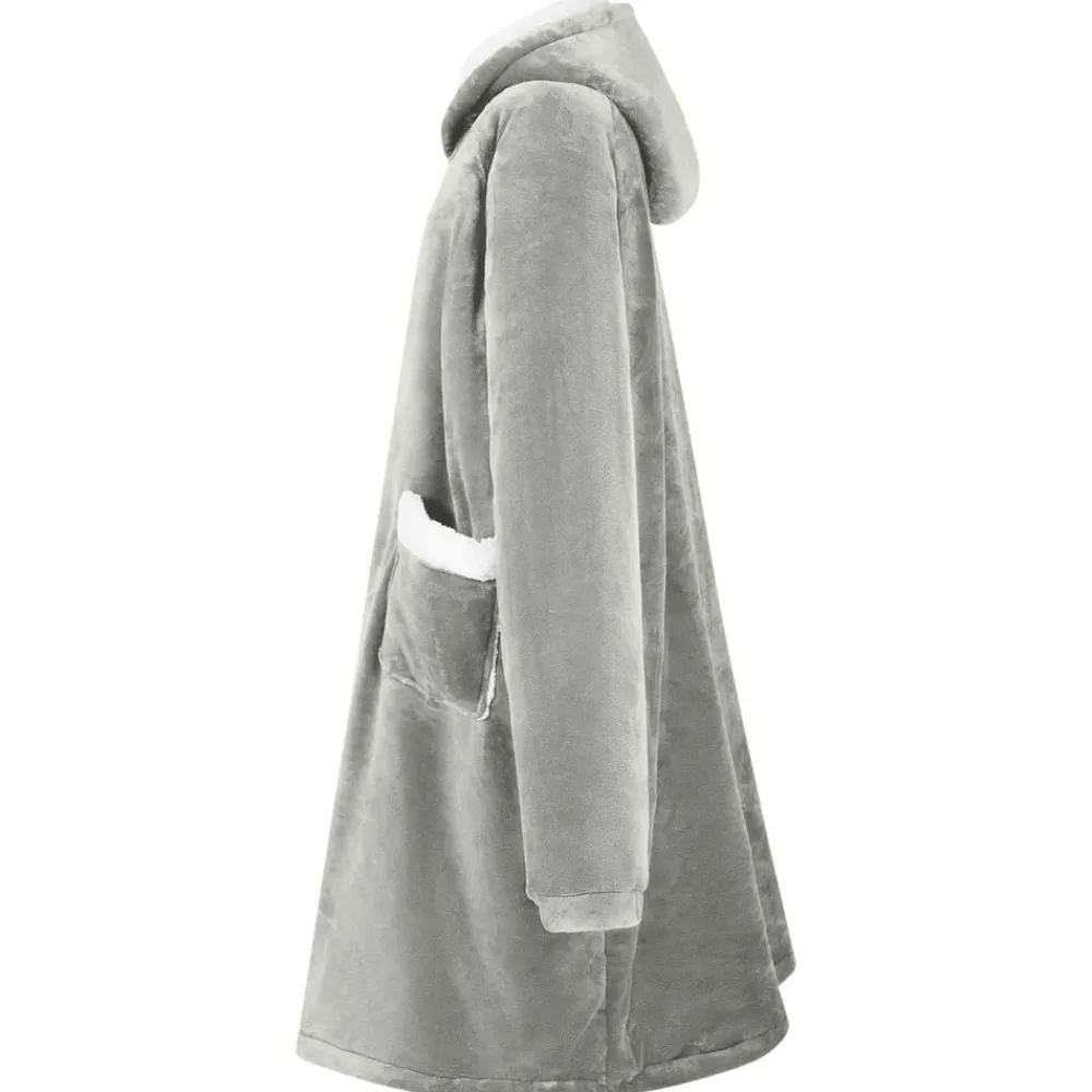 Kleding & Accessoires*vidaXL Deken hoodie M Fleece en Flanel Grijs