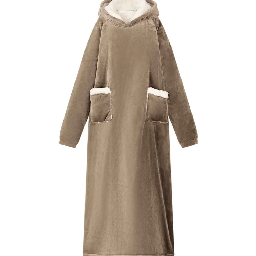 Kleding & Accessoires*vidaXL Deken hoodie M Fleece en Flanel Kameel
