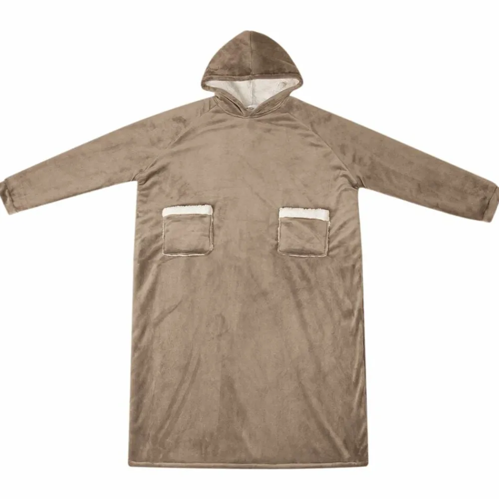 Kleding & Accessoires*vidaXL Deken hoodie M Fleece en Flanel Kameel