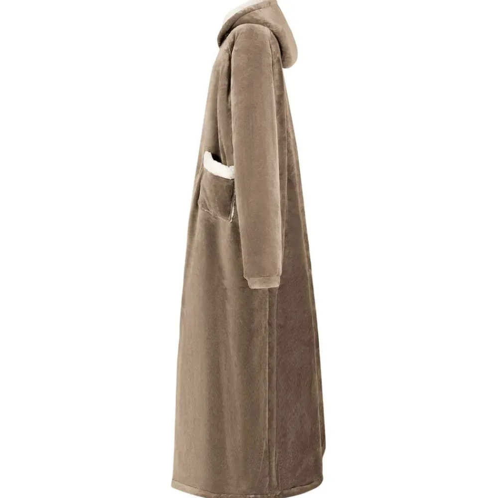 Kleding & Accessoires*vidaXL Deken hoodie M Fleece en Flanel Kameel
