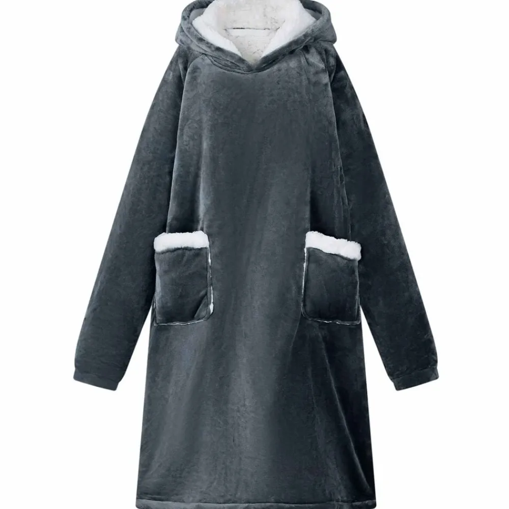 Kleding & Accessoires*vidaXL Deken hoodie M Fleece en Flanel Marineblauw