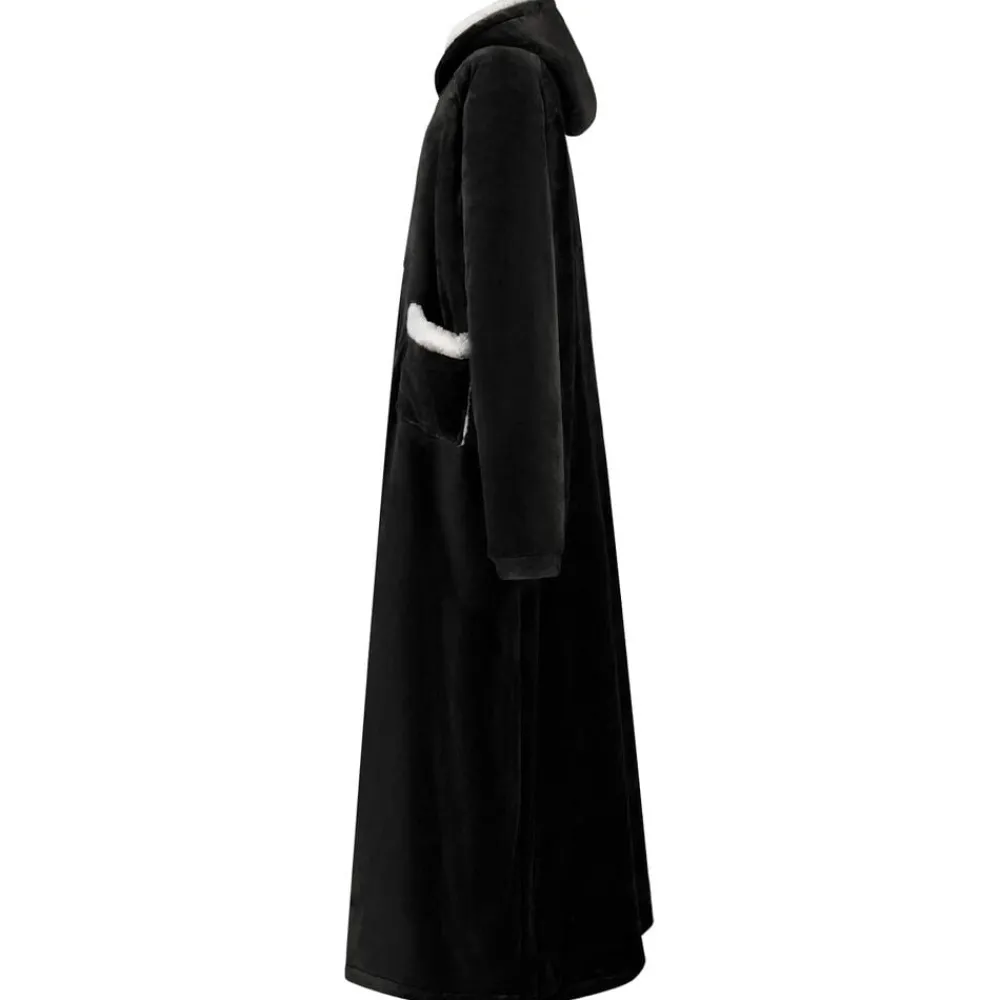 Kleding & Accessoires*vidaXL Deken hoodie M Fleece en Flanel Zwart