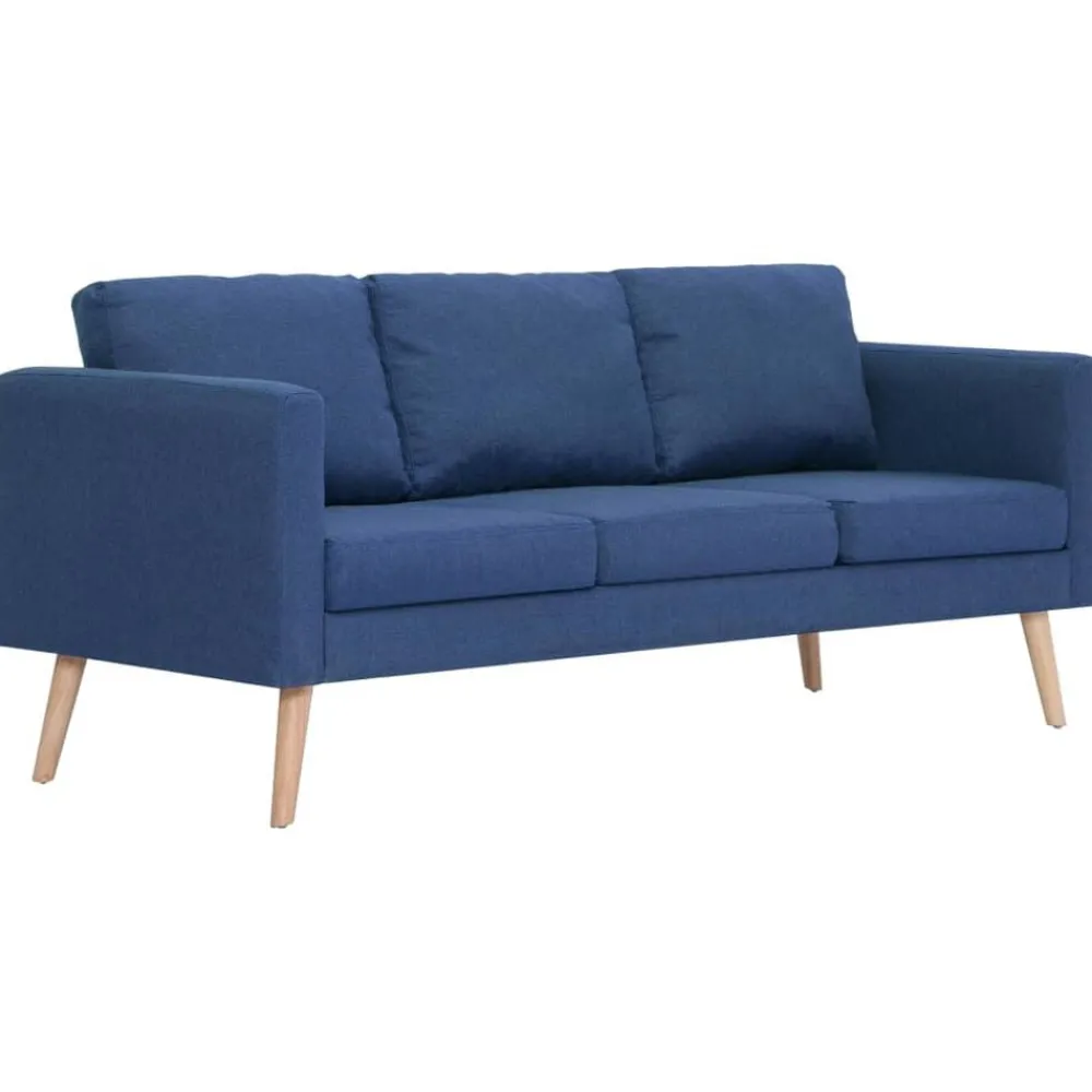 Banken*vidaXL 2-delig Bankstel stof Blauw