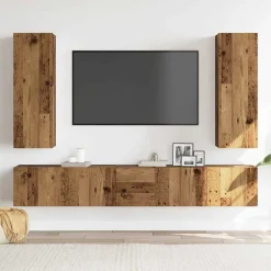 Tv-Meubels*vidaXL 5-delig Tv-meubelset wandmontage bewerkt hout kleurig Oud hout