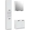 Meubelsets*vidaXL 3-delige Badkamerkastenset bewerkt hout wit