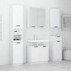 Meubelsets*vidaXL 5-delige Badkamerkastenset bewerkt hout wit