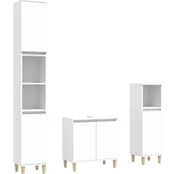 3-delige Badkamermeubelset bewerkt hout>vidaXL Discount