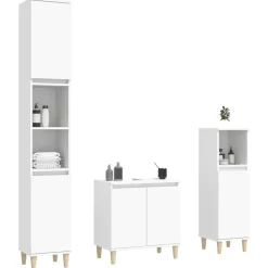 3-delige Badkamermeubelset bewerkt hout><noscript><img width=