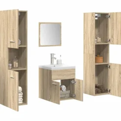 5-delige Badkamermeubelset bewerkt hout kleurig>vidaXL