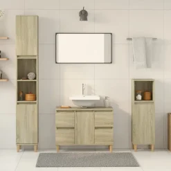 3-delige Badkamermeubelset bewerkt hout kleurig>vidaXL Hot
