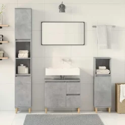 3-delige Badkamermeubelset bewerkt hout><noscript><img width=