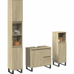 3-delige Badkamermeubelset bewerkt hout kleurig>vidaXL