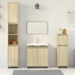 4-delige Badkamermeubelset bewerkt hout kleurig><noscript><img width=