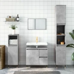3-delige Badkamermeubelset bewerkt hout>vidaXL Online