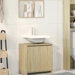 2-delige Badkamermeubelset bewerkt hout kleurig>vidaXL Best